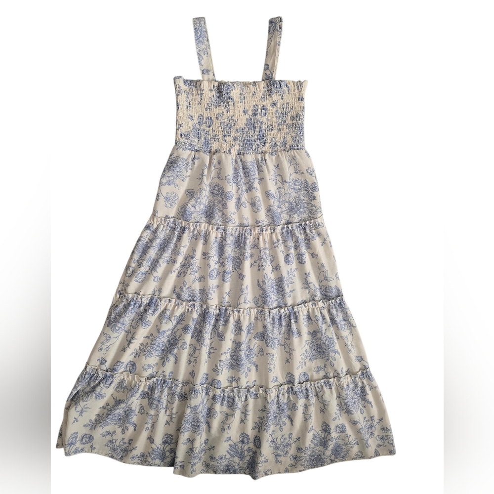 Amy Byer Easter Dress Blue and Cream Kids Casual Dress Spring